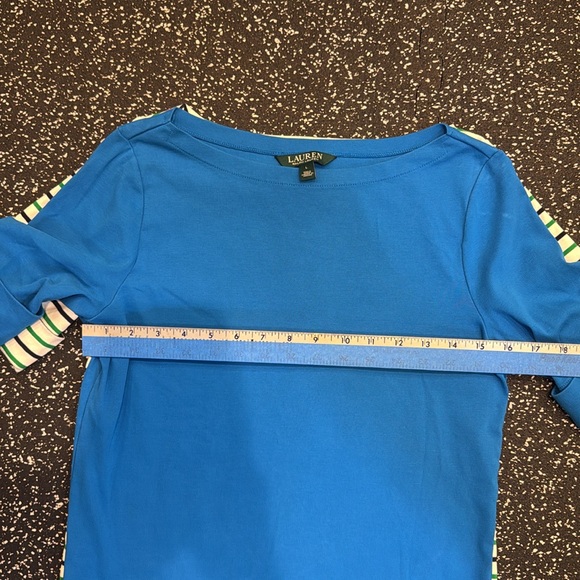 Ralph Lauren Boat Neck shirt top size Large Lrg L womens blue white stripes - Picture 9 of 12